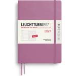 Leuchtturm1917 weekly calendar 2027 dotted medium (A5) with notebook, dotted - appointment planner English, Dusty Rose, hardcover, January-December 2027, weekly overview on the left + note page on the right - 400258