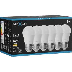 Mexen Nova 6x LED крушка E27, G45, 10W, Топла - 3000K, 1055 lm - L101-E27-1030-01x06 (L101-E27-1030-01x06)