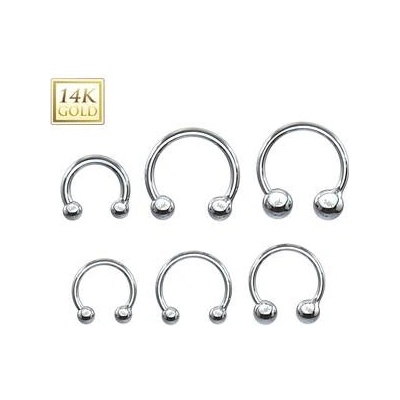 Šperky4U zlatý piercing podkova ZL01111-1210-WG