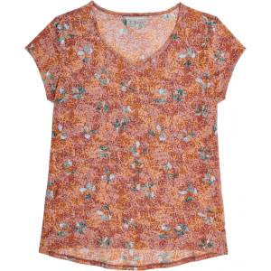 Royal Robbins Дамска тениска Royal robbins Women's Featherweight Slub Tee T-shirt - Mahogany Marigold Pt - размер XS (916-4583-0711)