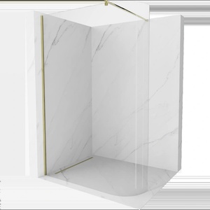 Mexen Kioto-R заоблена душ стена Walk-in 90 x 200 cm, прозрачна 8 mm, златна - 800-090-101-50-06 (800-090-101-50-06)