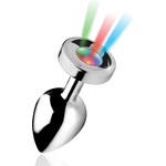 XR Brands Booty Sparks - анален разширител с LED светлина - голям - сребрист - lovesexshop