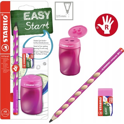 Stabilo EASYgraph pro praváky růžový set – Zbozi.Blesk.cz