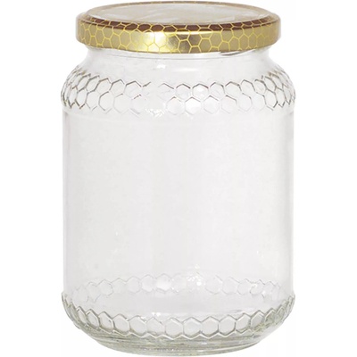 Gastro Poháre na med viečko s motívom včelieho plástu 6 ks x 1000ml