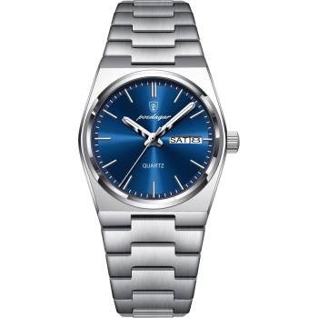 Poedagar Мъжки часовник Poedagar CS1790, неръждаема стомана, сребрист, син циферблат (CS1790)