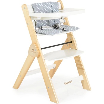 Cangaroo Дървен стол за хранене Caramel бял (3801005152766)