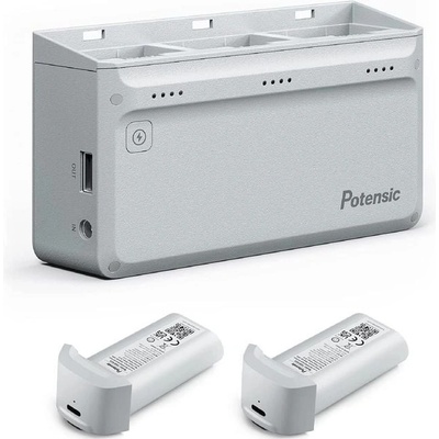 Potensic 3-polohová rýchlonabíjačka pre Atom 4K SE 60W More Power, sada so sieťovým adaptérom a 2x batériami - ATM3SECHAR-3