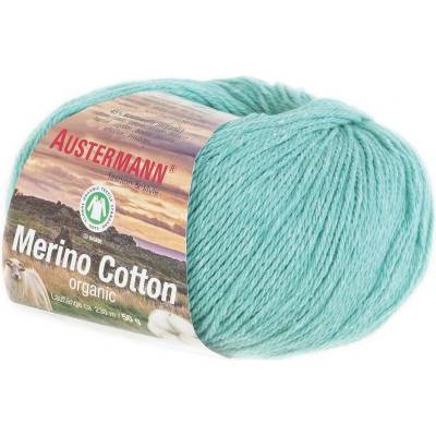 Austermann MERINO COTTON - 55% vlna merino, 45% bavlna - Ručně pletací příze Barva: 13 TUERKIS