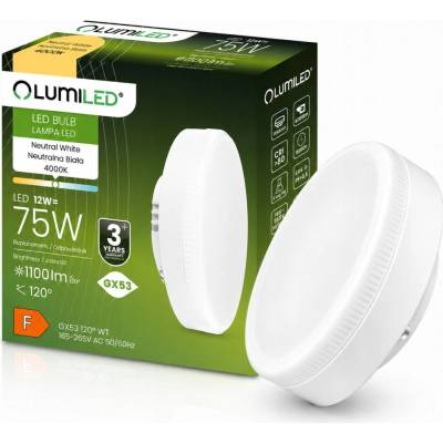 Lumiled LED žiarovka GX53 12W = 75W 1100lm 4000K Neutral 120°