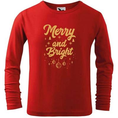 Dobrý triko Dětské bavlněné triko Merry and bright Červená