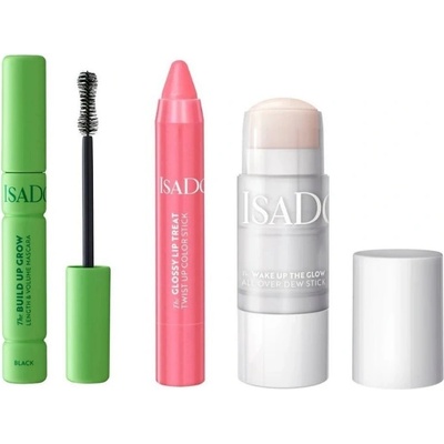 IsaDora Сет Изящен грим Isadora Black The Build Up Grow § The Wake Up The Glow All Over Dew Stick § Twist Up Color Stick