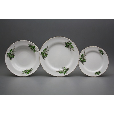 Bohemia Porcelán 1987 Talířová souprava Ofélie Konvalinky CGL 24 dílná