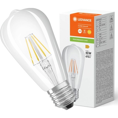 LEDVANCE Žárovka LED LED EDISON40 4W 827 FILCL E27 P