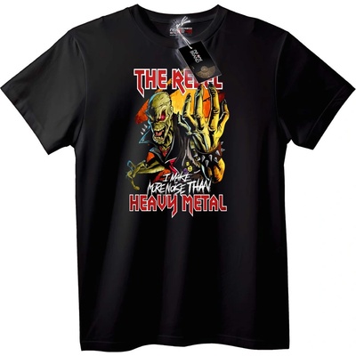 NOONEBRAND Тениска Ребел Хеви Метъл - 2XL, White