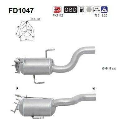 Filtr sazových částic, výfukový systém AS FD1047