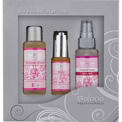 Saloos Ruža olej 20 ml + kvetinová voda 50 ml + odličovací olej 50 ml darčeková sada