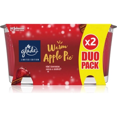 Glade Warm Apple Pie ароматна свещ дуо аромати Apple, Cinnamon, Baked Crisp 2x129 гр