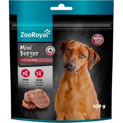 ZooRoyal Mini Burger s vysokým obsahem hovězího masa 4 x 100 g
