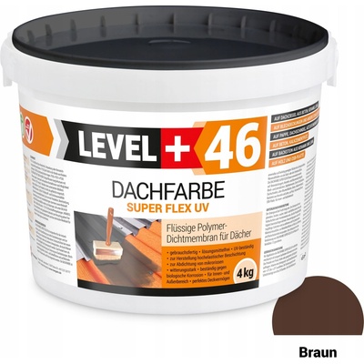 Hnědá tekutá fólie střešní Barva 4kg Level+46