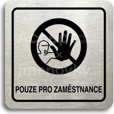 ACCEPT Piktogram pouze pro zaměstnance III - stříbrná tabulka - černý tisk
