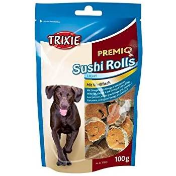 TRIXIE Premio Sushi Rolls - Лакомство за кучета от чисто месо, ролца суши от риба, 2 броя х 100 гр