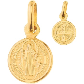 Argento Zlatý přívěsek medailka sv. Benedikta 8A114