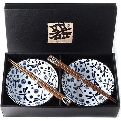 Made in Japan Set misek Blue Dragonfly s hůlkami 400 ml 2 ks