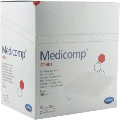 HARTMANN Medicomp Drain cтерилни компреси , опаковани 6 дипли 10cm x 10cm 25x2 бр