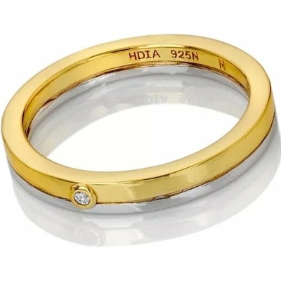 Hot Diamonds Pozlacený stříbrný prsten Parellel DR308 o 50 b