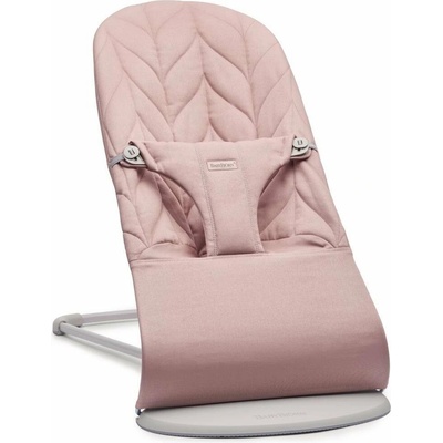 Babybjorn ležadlo BLISS Dusty pink Petal Woven svetlo sivá
