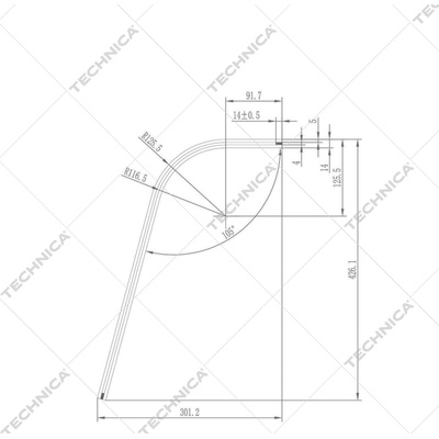 TECHNICA Predné sklo, zaoblené pre 461101 | TECHNICA, 461101/051