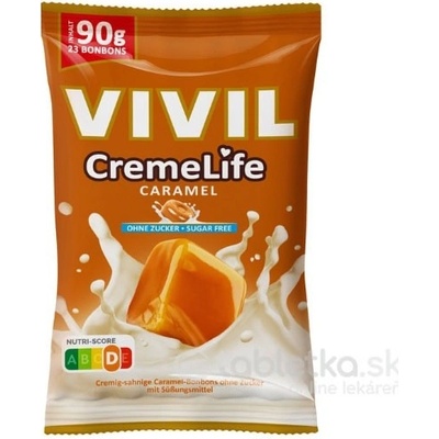 VIVIL Creme Life Caramel smotanové cukríky bez cukru 90 g