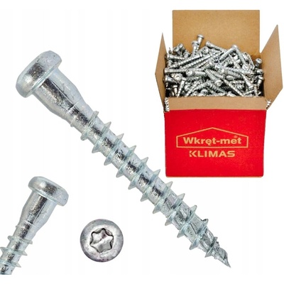 Vrut do tesařského kování 5x70 TORX T20 bílý Zn válcová hlava (250 ks/bal)