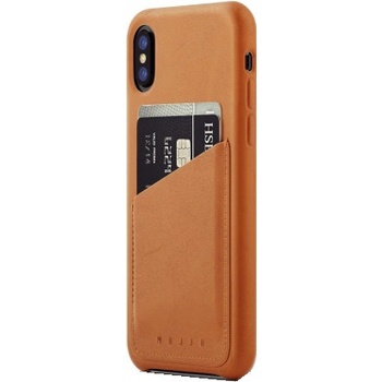 Pouzdro Mujjo kožené peněženkové celotělové iPhone XS/X hnědé