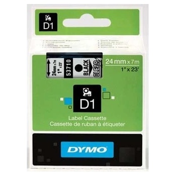 DYMO D1 53710, S0720920, 24mm x 7m черен печат / прозрачен фон, оригинална лента (53710)