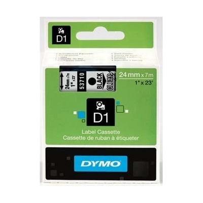 DYMO D1 53710, S0720920, 24mm x 7m черен печат / прозрачен фон, оригинална лента (53710)