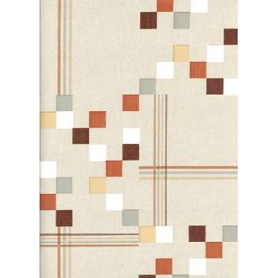 Obrus PVC 3673092 štvorčeky hnedé metráž, 20 m x 140 cm, IMPOL TRADE