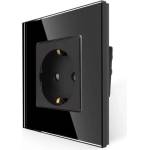 Luxon КОНТАКТ С ДЕТСКА ЗАЩИТА И РАМКА СТЪКЛО ЧЕРЕН luxon (737494803106)