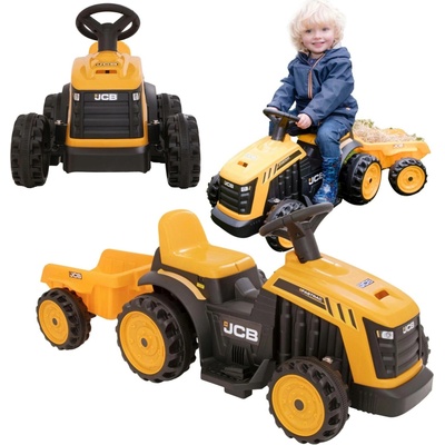 mamido Dětský elektrický traktor s přívěsem žlutá