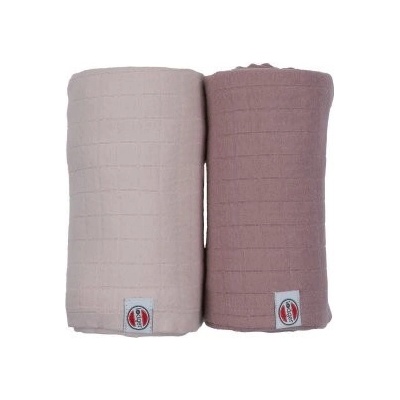 Lodger Swaddler Solid 2balenie 110 x 110 cm Powder/Rose