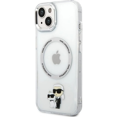 Pouzdro Karl Lagerfeld iPhone 13 Pro - IML Karl and Choupette NFT MagSafe Transparent