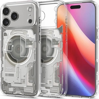 Spigen Хибриден кейс с висока степен на защита с MagSafe за iPhone 17 Pro - Spigen Ultra Hybrid MagSafe Zero One Case (прозрачен-сребрист) (ACS10352)