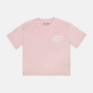 Jack Wills Тениска Jack Wills Kids Cotton Short Sleeve Crew Neck T-Shirt - Pink