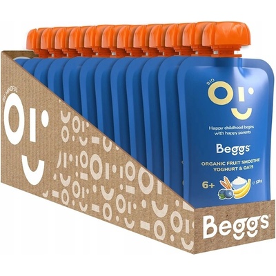 Beggs BIO Smoothie s ovocem, jogurtem a ovesnými vločkami 12 x 120 g