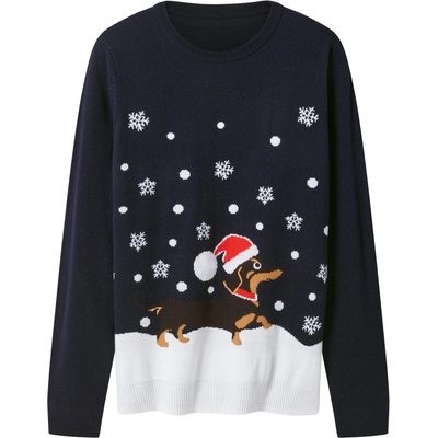 esmara Dámský vánoční svetr s LED efektem s hudbou navy modrá – Zboží Dáma