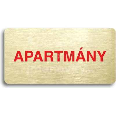 ACCEPT Piktogram APARTMÁNY - zlatá tabulka - barevný tisk bez rámečku