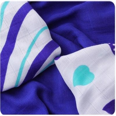 KIKKO XKKO BMB 30 x 30 obrúsky Hearts&Waves Ocean Blue Mix 9 ks