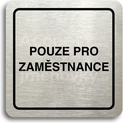 ACCEPT Piktogram pouze pro zaměstnance - stříbrná tabulka - černý tisk