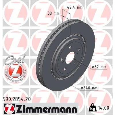Brzdový kotúč ZIMMERMANN 590.2854.20 (590285420)