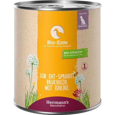 Herrmann´s Menu Sensitive bio kačacie s bio feniklom a bio pohánkou 24 x 800 g
